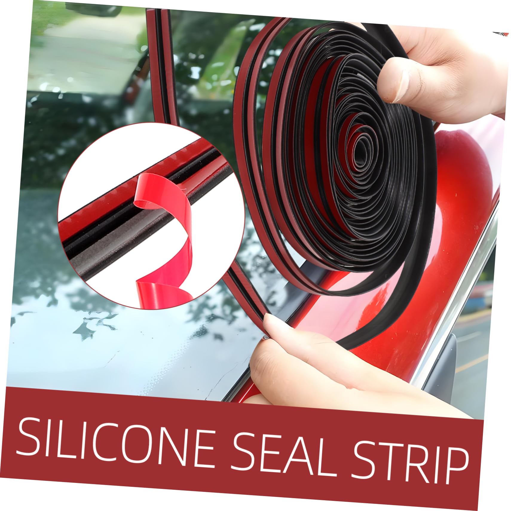 Zerodeko Guarnizione per Finestre Auto a Forma di Gomma Resistente All'invecchiamento Sigillatura ad Alta Efficacia per Parabrezza Anteriore e Fessure Esterni