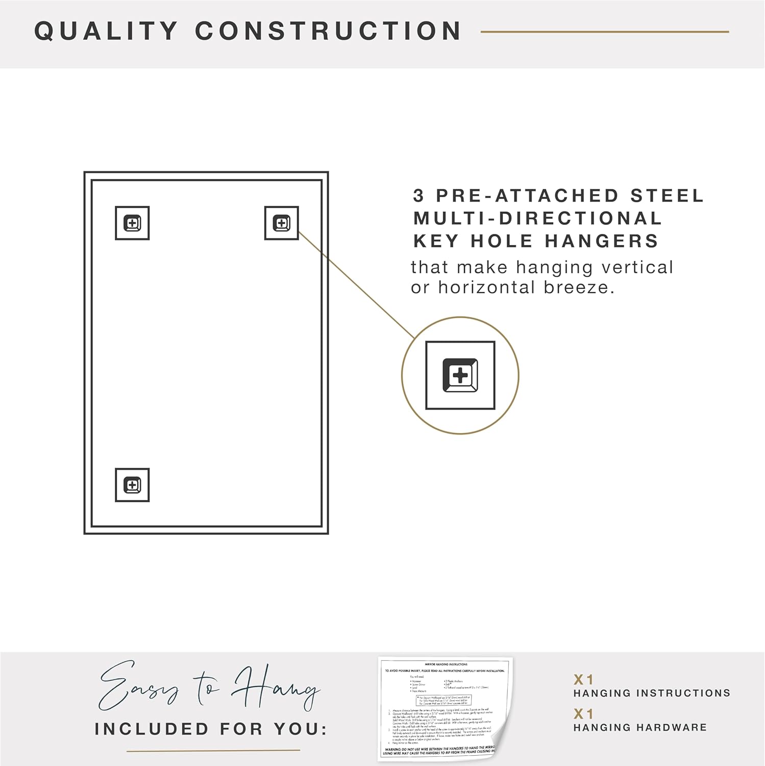MCS Frameless Wall Mirror with 1 inch Bevel, 20x30 inch, Silver