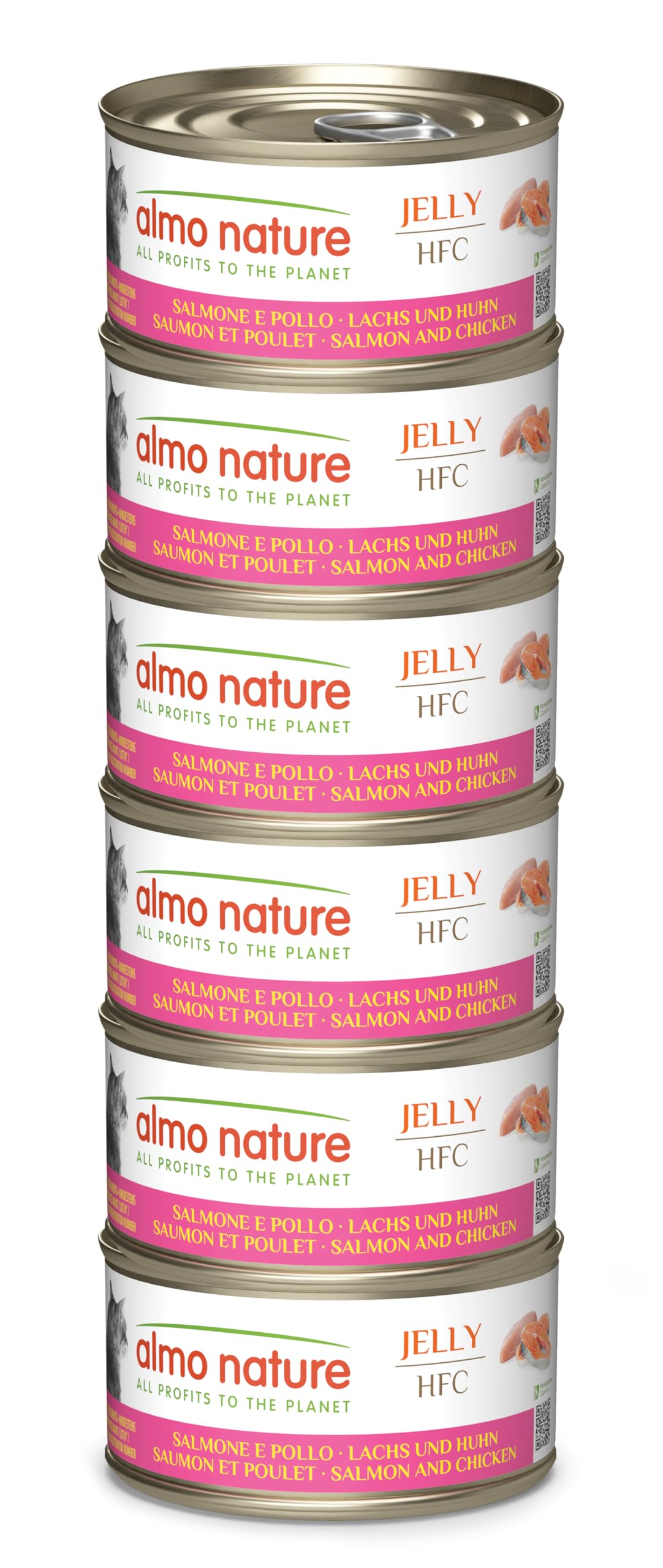 Almo Nature 70G Almo Nature Hfc Natural Cans For Cats 6 X 70G - Salmon With Chicken - In Jelly
