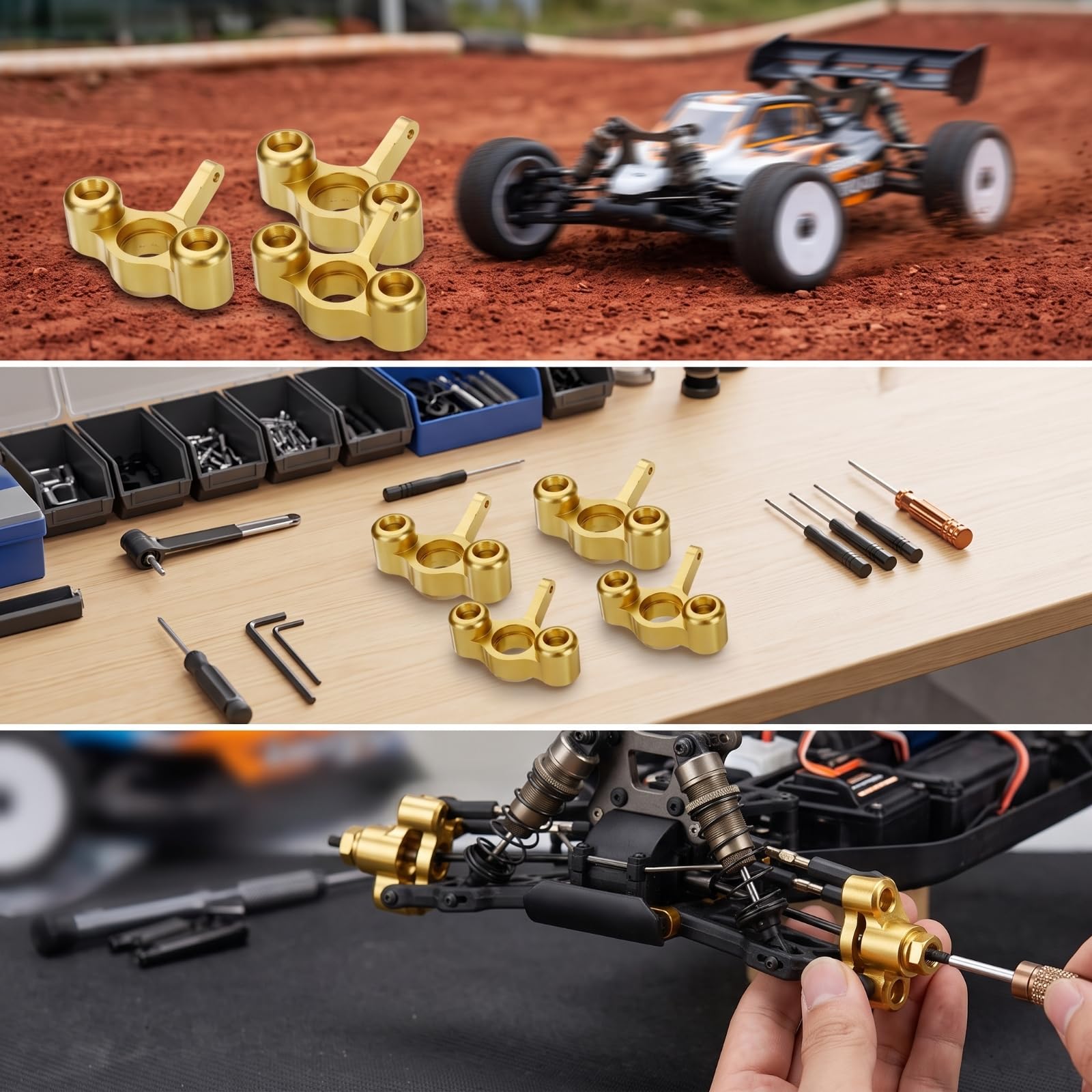 Harilla Children Electric Vehicle Copas de Dirección Conjunto de Dirección Piezas de Reemplazo Accesorios RC Mejora la Estabilidad y el Control en Curvas, Negro, 1 10