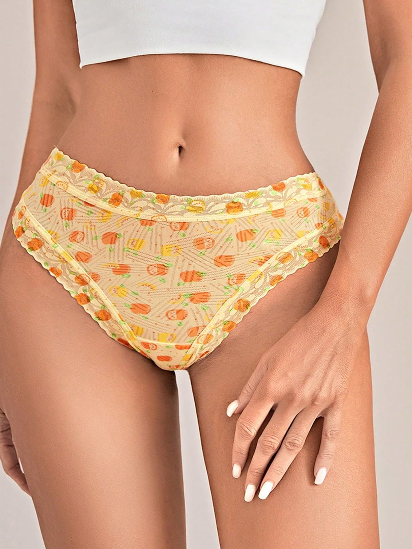 SweatyRocks Women's Cute Graphic Print Hipster Panties Mid Rise Comfy Underwear Briefs 5 Pack