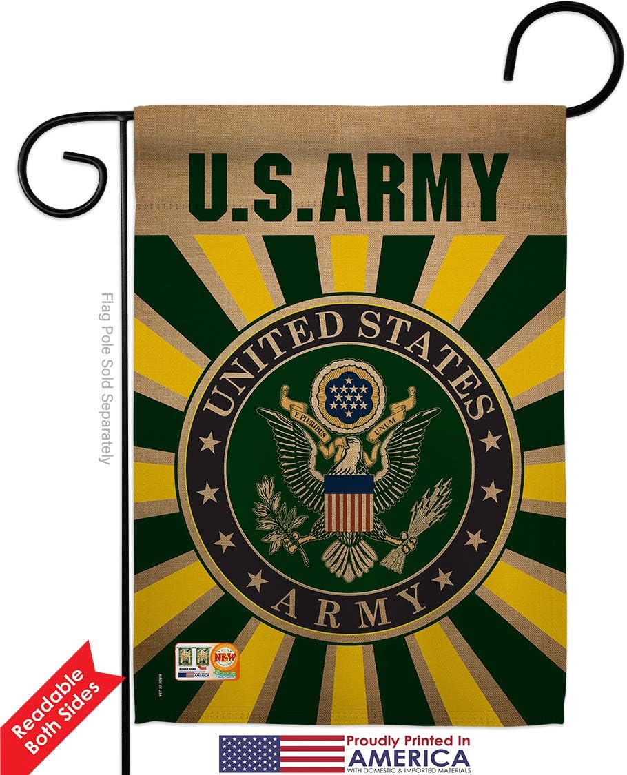 Army Garden Flag Set Wall Holder Armed Forces Rangers United State American Military Veteran Retire Official Small Decorative Gift Yard House Banner Double-Sided Made In USA 13 X 18.5