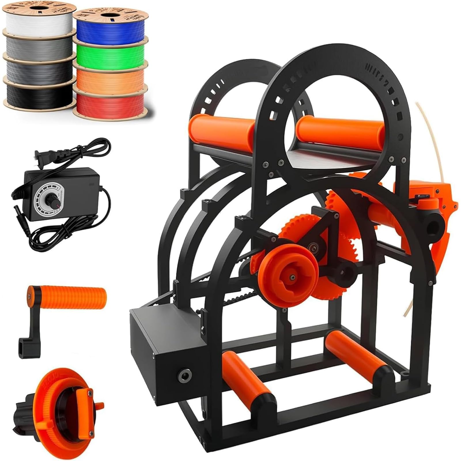 Adtzpc 3D Industrial Filament Respooler, Filament Spool Winder For 20Cm Spools, Wrap Neatly Without Tangling & Capacity: 1Kg Spool, For Easy Filament Replacement, Managing Leftover Material