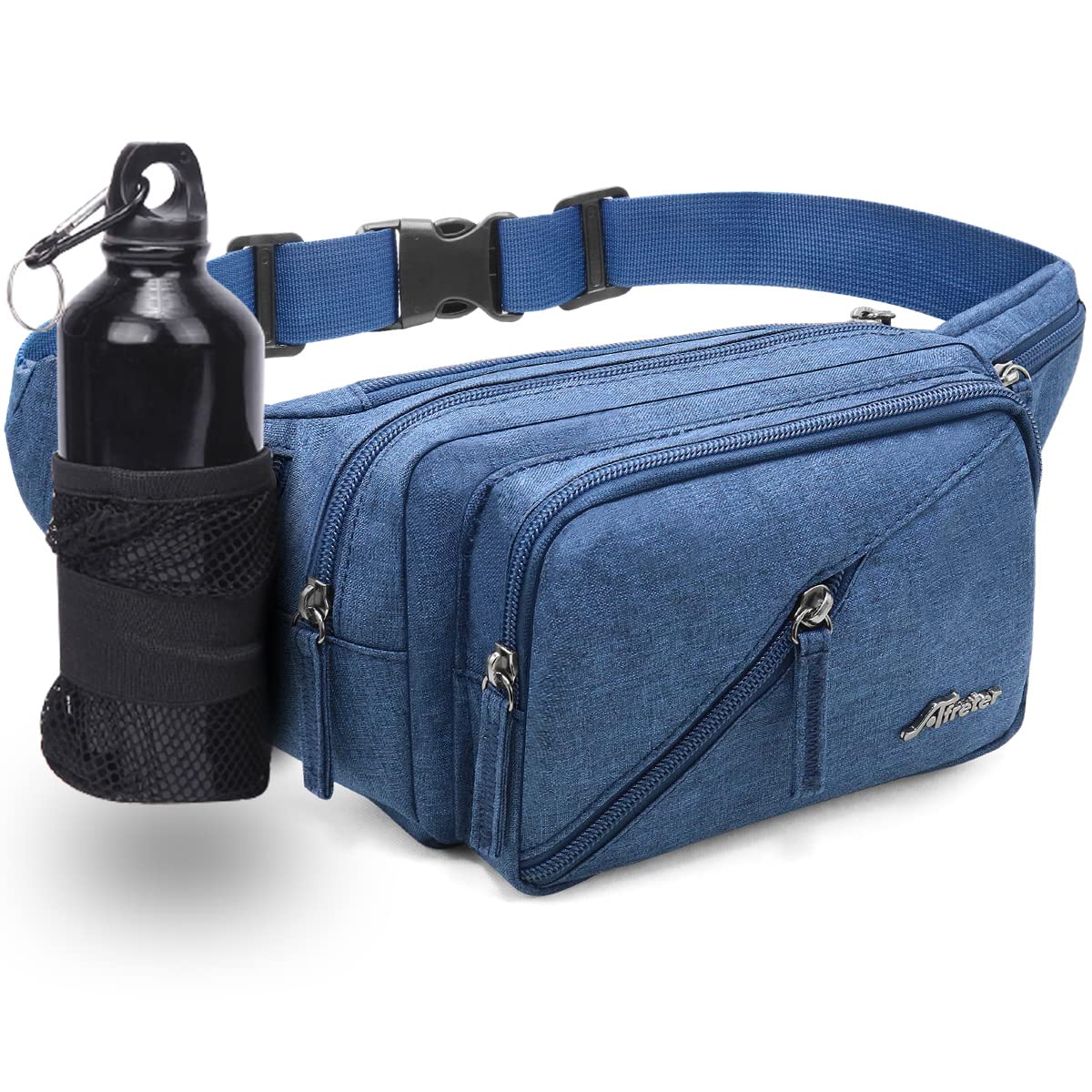 REETEE Bum Bag Belt Bag for Men and Women, Water-Repellent Waist Bag with Bottle Holder, Multifunctional Strap, Adjustable, Blue, Standard Size, Fashion — image 1