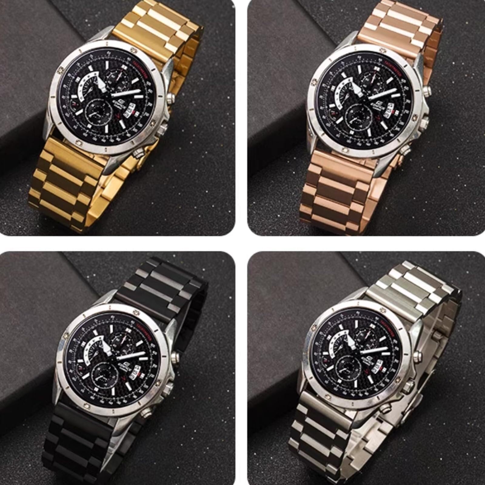 Correa de reloj de acero inoxidable de liberación rápida de metal cepillado mate de 18 mm, 20 mm, 22 mm, correa de repuesto para reloj inteligente para hombres y mujeres