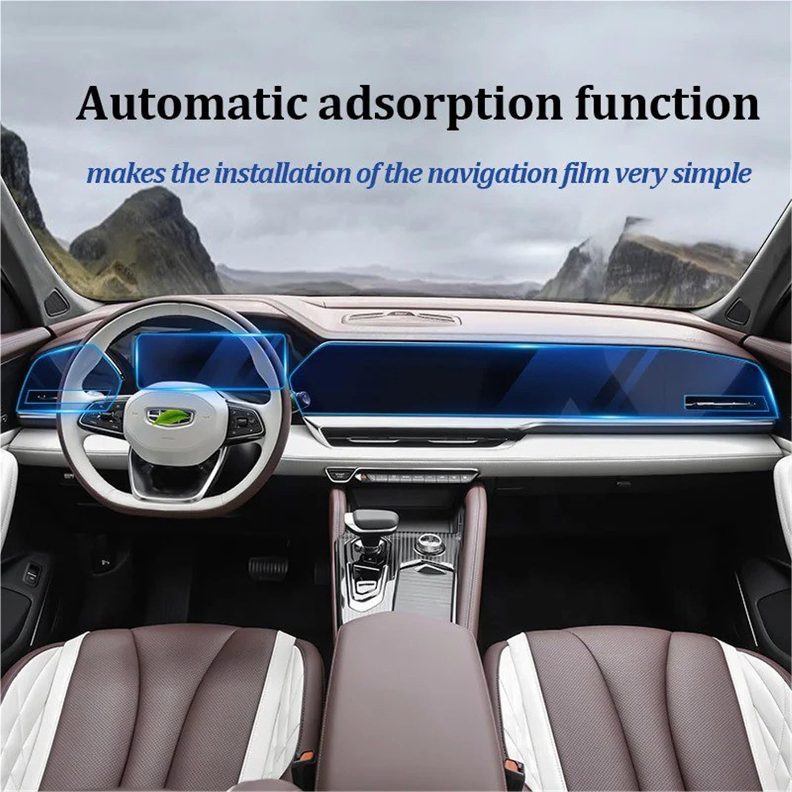 Film Protecteur d'écran pour système de Navigation GPS de Voiture Geely KX11 Monjaro Manjaro 2022-2024 HD Transparent en Verre trempé Anti-Rayures (Anti-lumière Bleue - 3 pièces)
