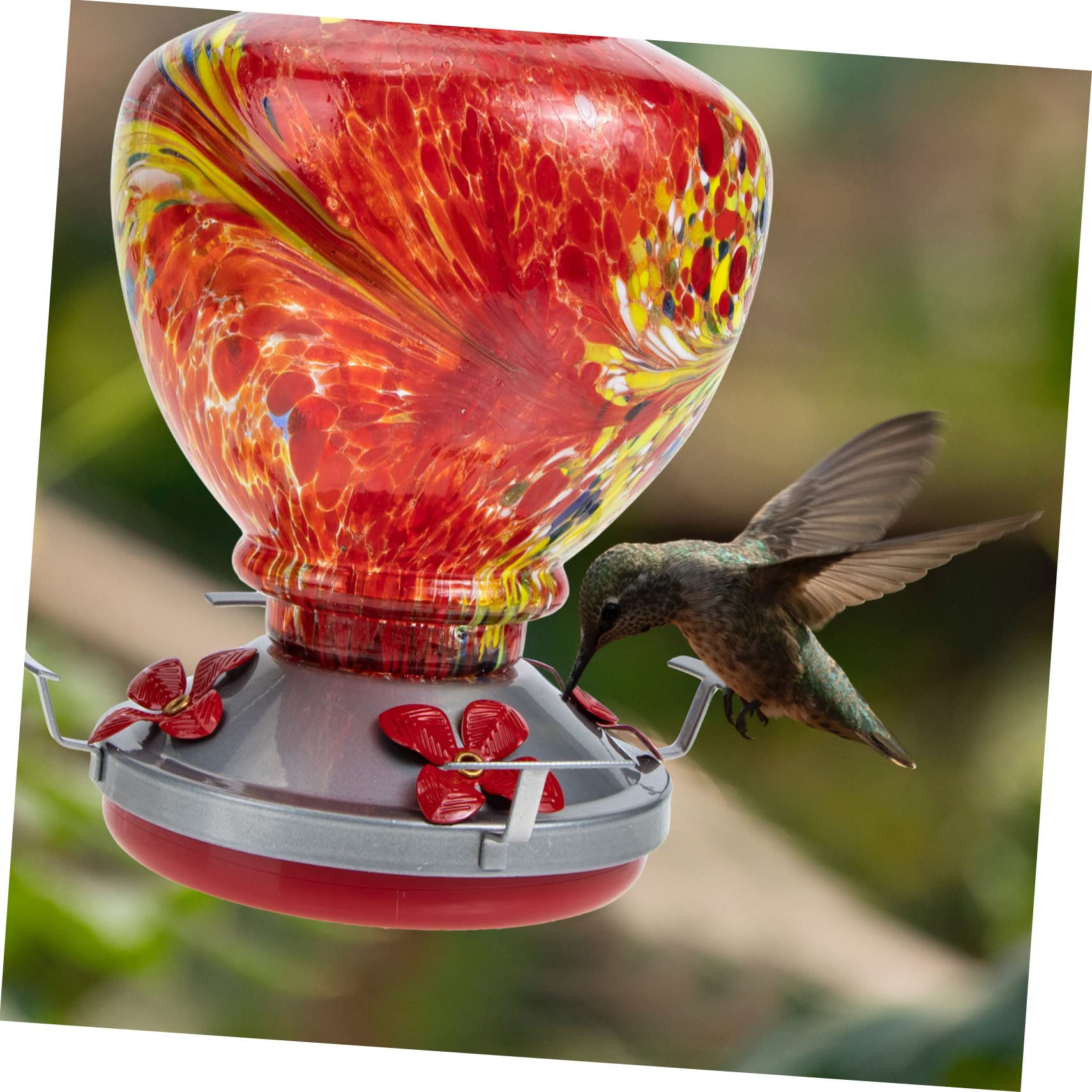 ABOOFAN Comedero Colgante para Pájaros para Colibríes Cuenco Decorativo de Vidrio para Agua Adorno para Jardín