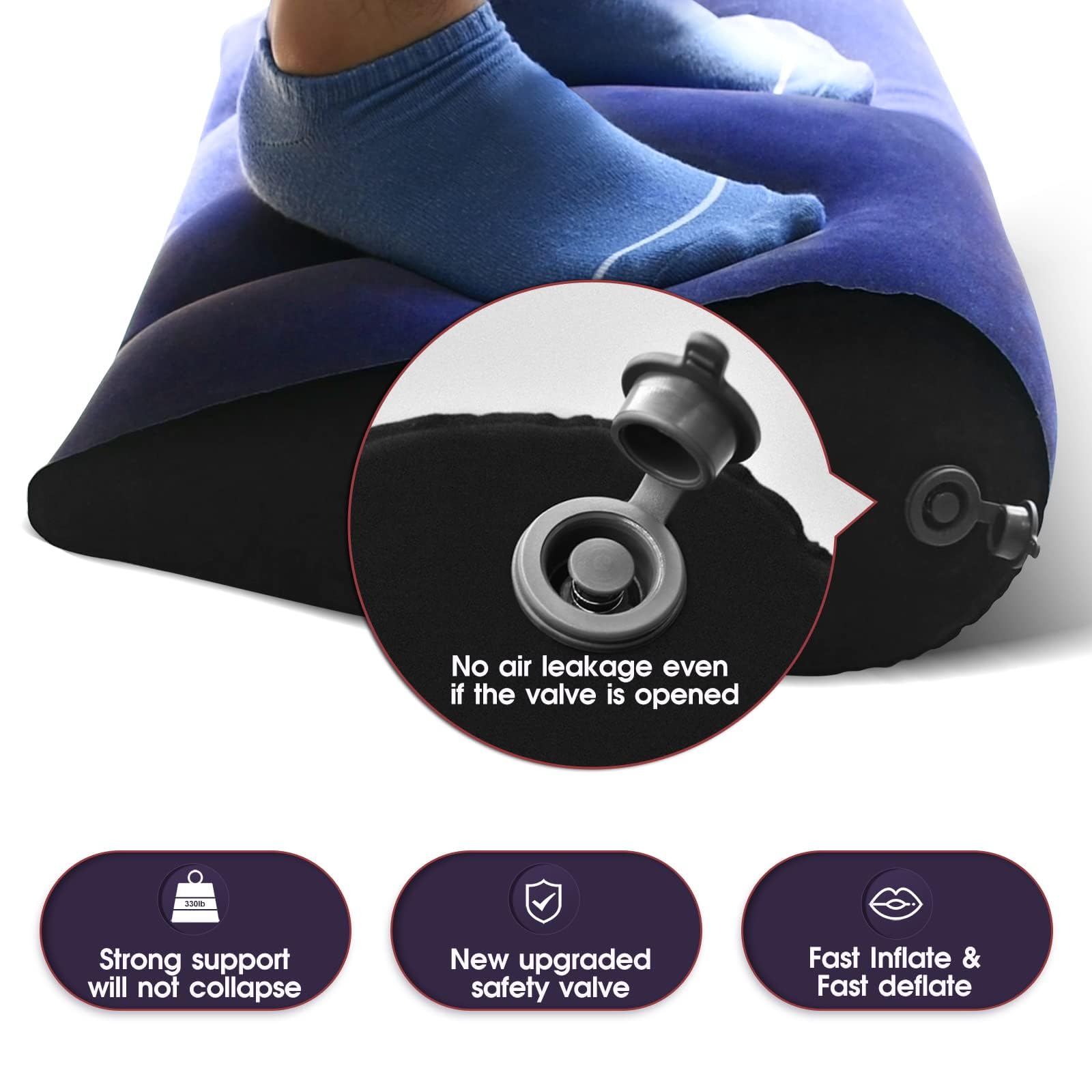 Coussin Gonflable Multifonctionnel avec Sangle réglable - Idéal pour Un Soutien Confortable et Une Interaction créative-B201