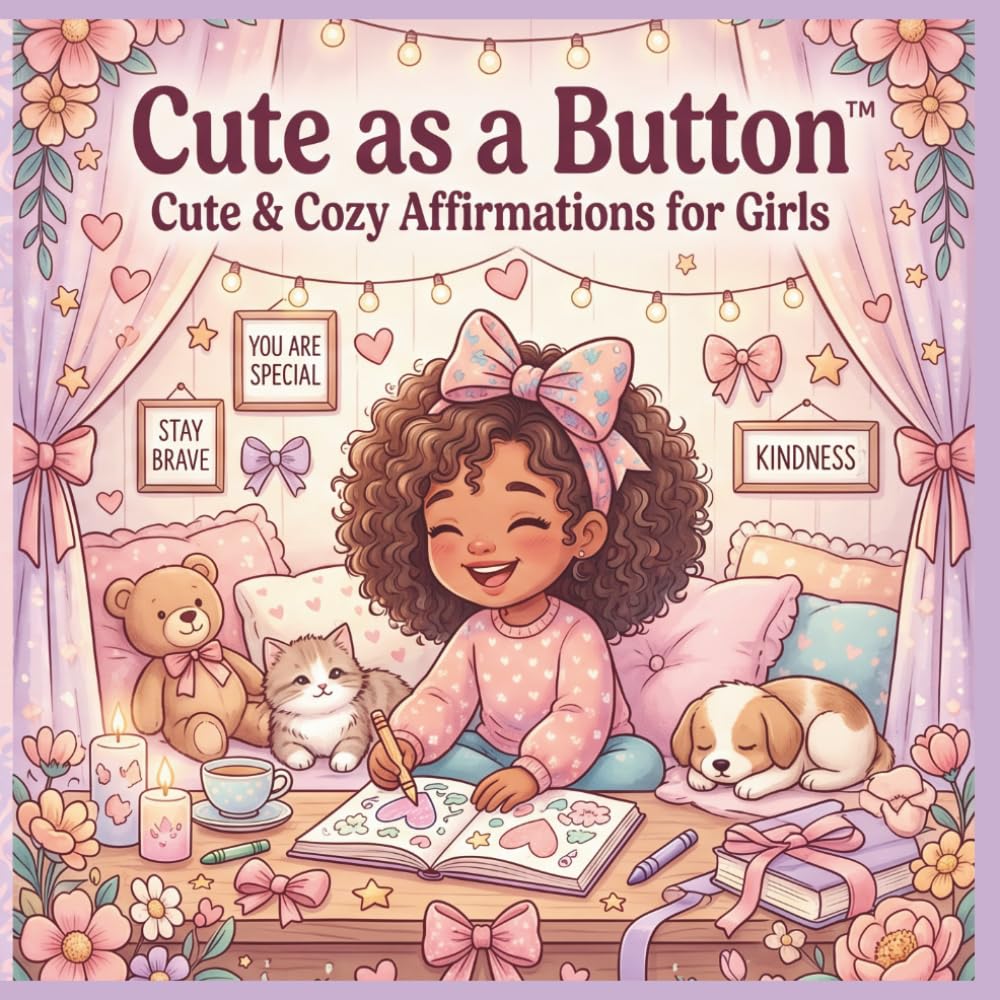 Cute as a Button™: Cute & Cozy Affirmations for Girls (Cute as a Button: Cute and Cozy Girl's Coloring Book)