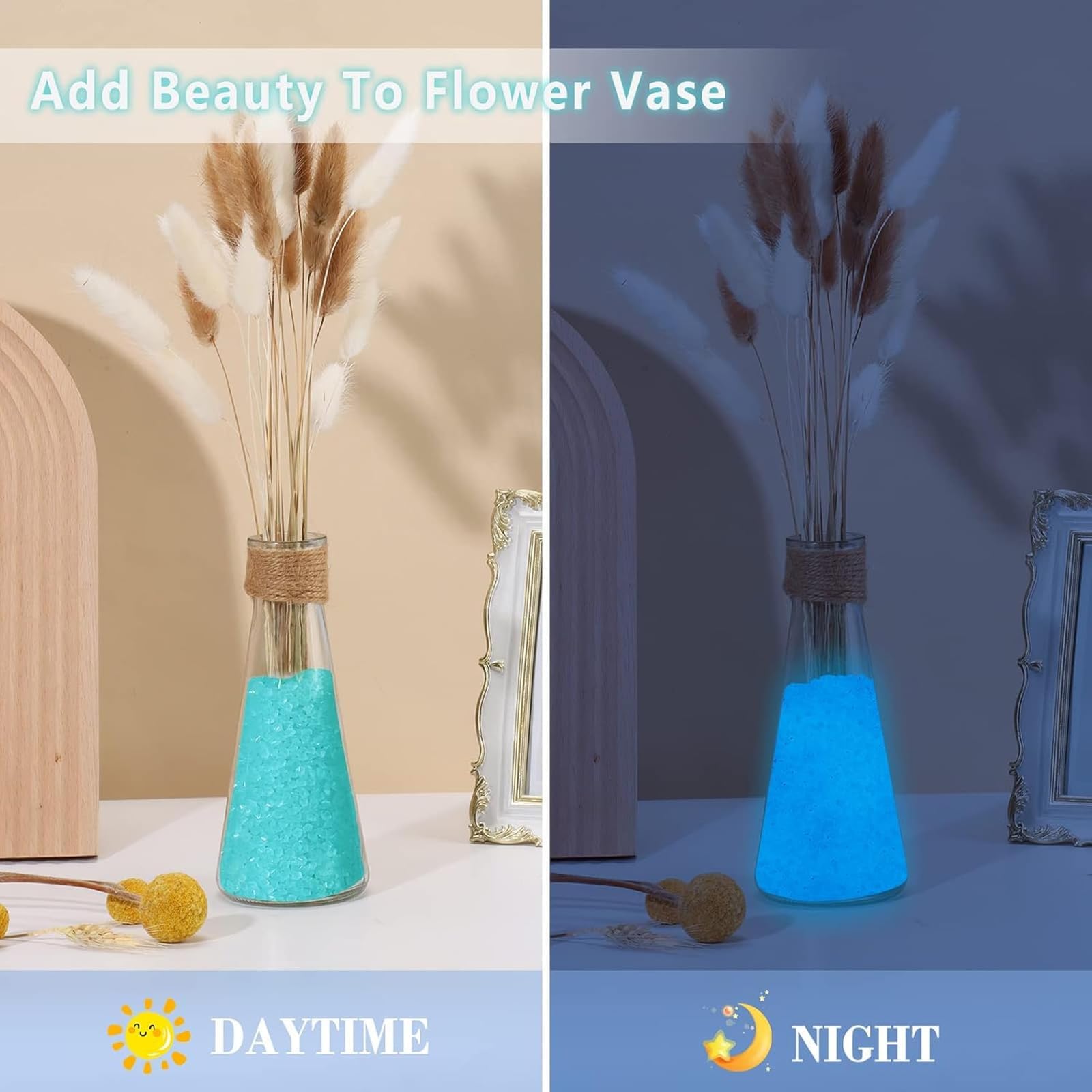 Pietre luminose Pietre preziose per bambini, 10000 pezzi di ciottoli, Pietre luminose da giardino, Pietre Babbane, Pietre di vetro, Decorazione del giardino, Diamanti colorati Pietre preziose (blu)