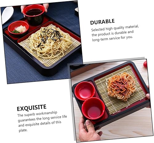 Miniatura 3 de NOLITOY 3 juegos de platos de fideos fríos japoneses plato de sushi plato de sushi plato de aperitivo platos de pan de madera bandeja de fruta de