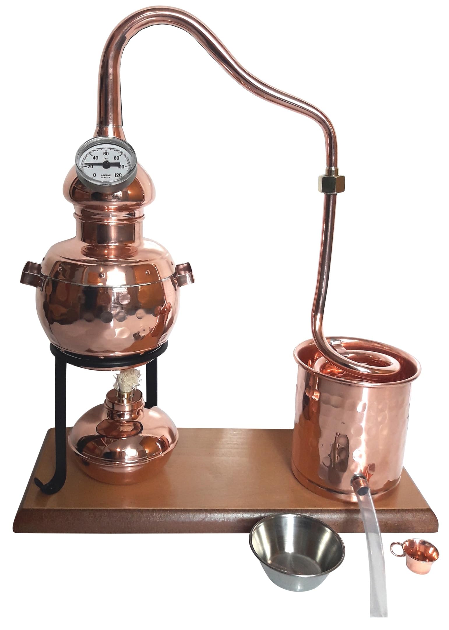 Destillieranlage "Alambic Classico mit Thermometer" (0,5 Liter) | Destillieranlage für Hydrolate (Pflanzenwasser), destilliertes Wasser