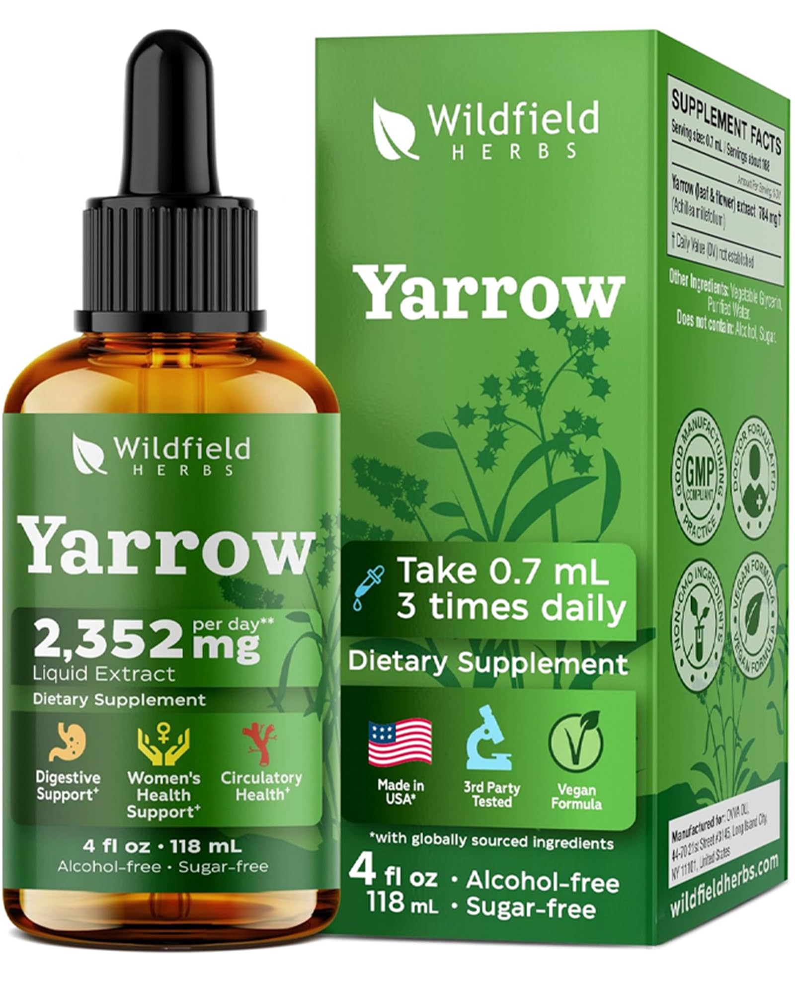 WILDFIELD HERBS Suplemento Fitoterápico de Milefólio em Extrato Líquido 120 mL