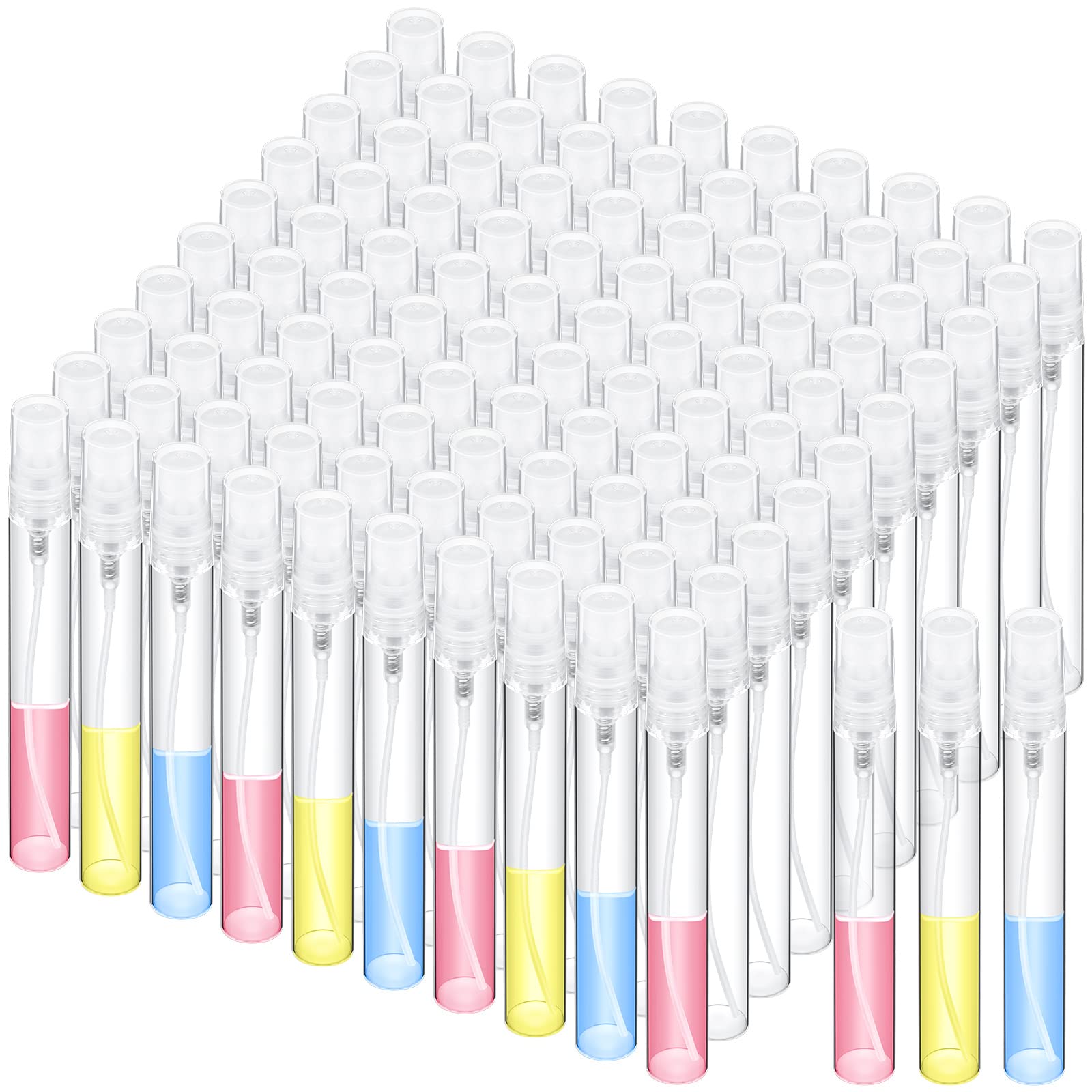 Lallisa 100 Pcs Mini Glass Spray Bottles, Refillable Perfume Atomizers