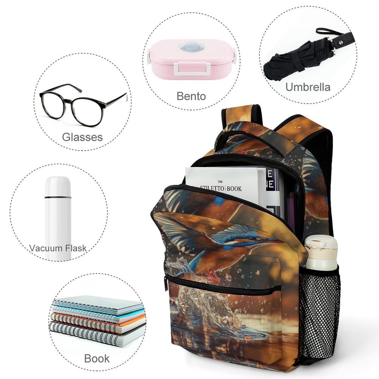 Materialbewährt Kunst-Elefant Schulrucksack Tier - Hochwertiges Polyester Mit PVC-freier Beschichtung