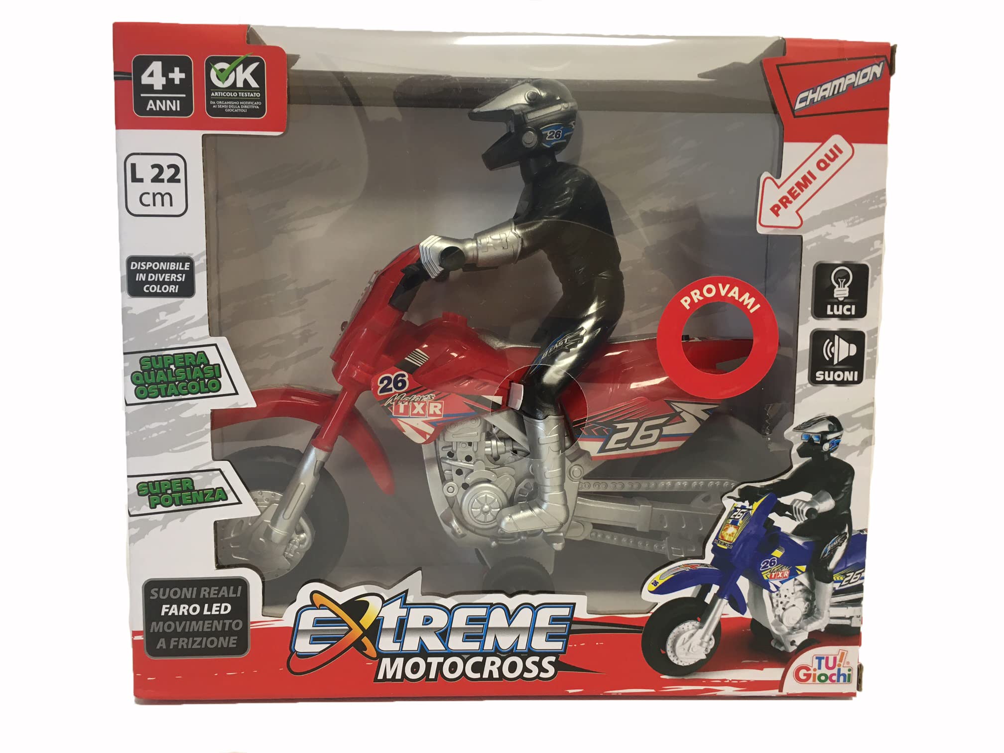 Moto Cross Jouet Avec Lumières Et Sons - Véhicule à Friction 22cm Avec Pilote - Couleur Aléatoire - Idéal Pour Enfants