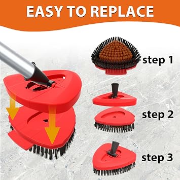 2 Pack Spin Mop Replace Scrub Brush Head for Vileda Turbo Microfibre Mop