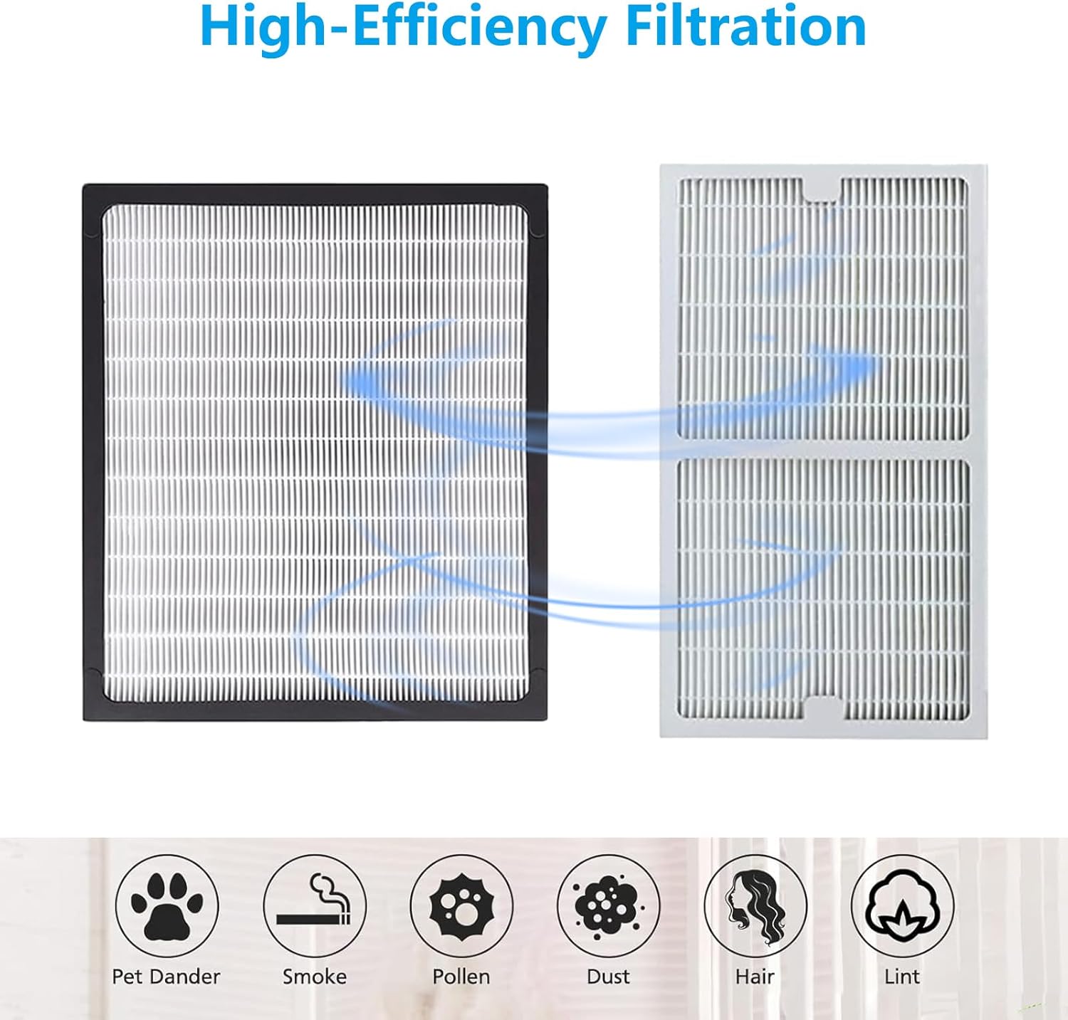 Replacement Filter C + D Compatible with Idylis IAP-10-280 Air Purifier Include 1 C+1 D HEPA Filter & 6 Carbon Filters, Part # IAF-H-100C IAF-H-100D