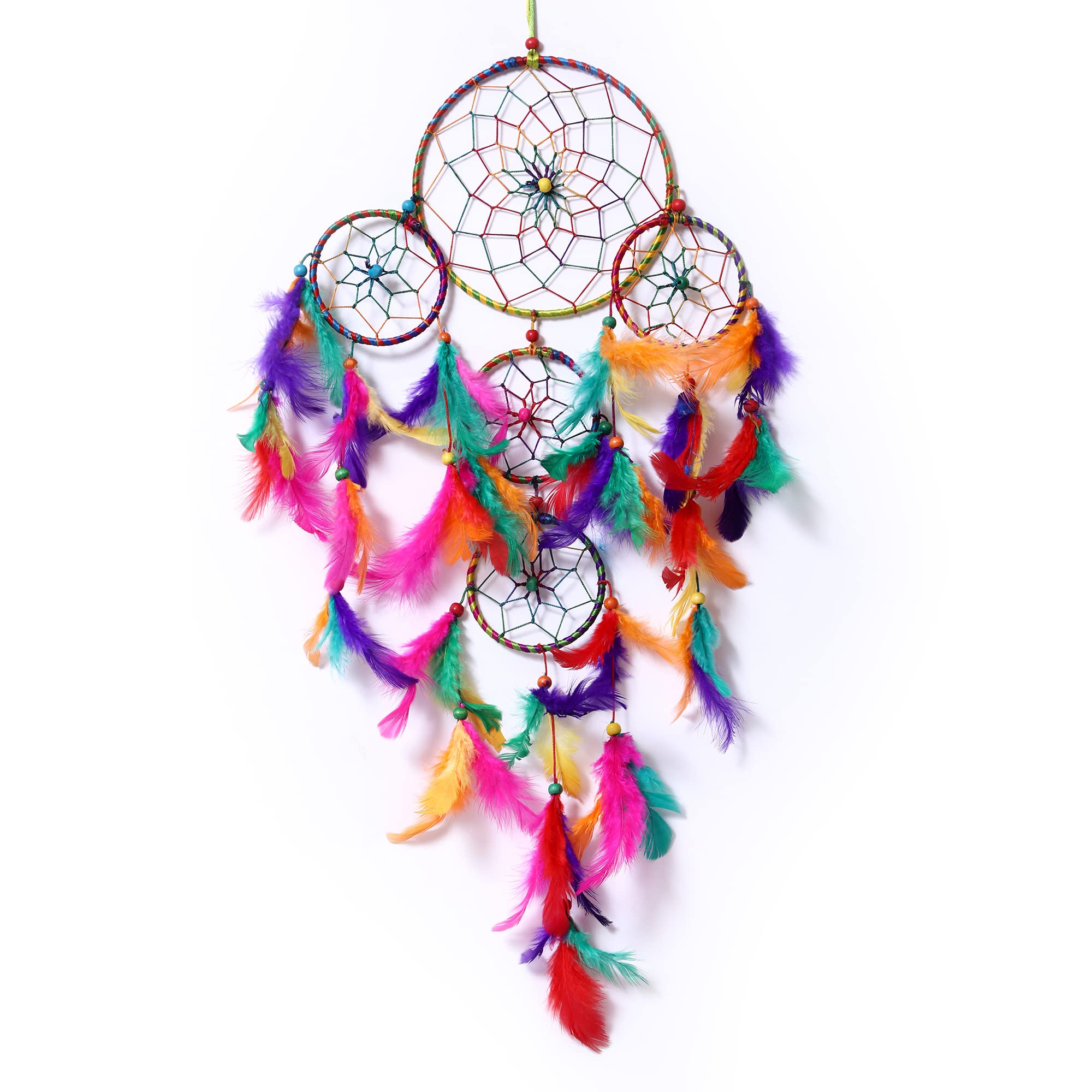 Good Aura StoreDream Catchers for Home Decor, Feather Wall Hangings for Kids Room, Bedroom, Livingroom, Balcony Decorations, Positive Gift Items (Pack of 1, 18LX70Hcm, Multi)