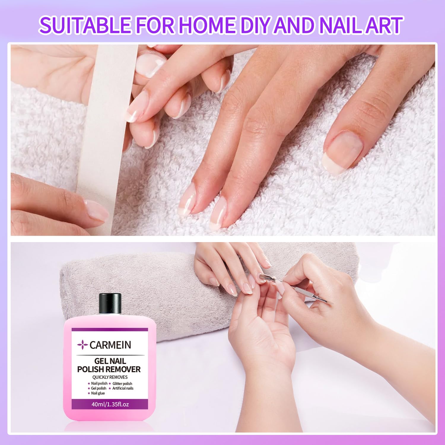 Gel Nail Polish Remover,QUICKLY REMOVES,Nail polish,Glitter polish,Gel polish,Artificial nails,Nail glue,Gel Nails Home Salon DIY 40ml/1.35fl.oz (1 pcs Gel Nail Polish Remover)