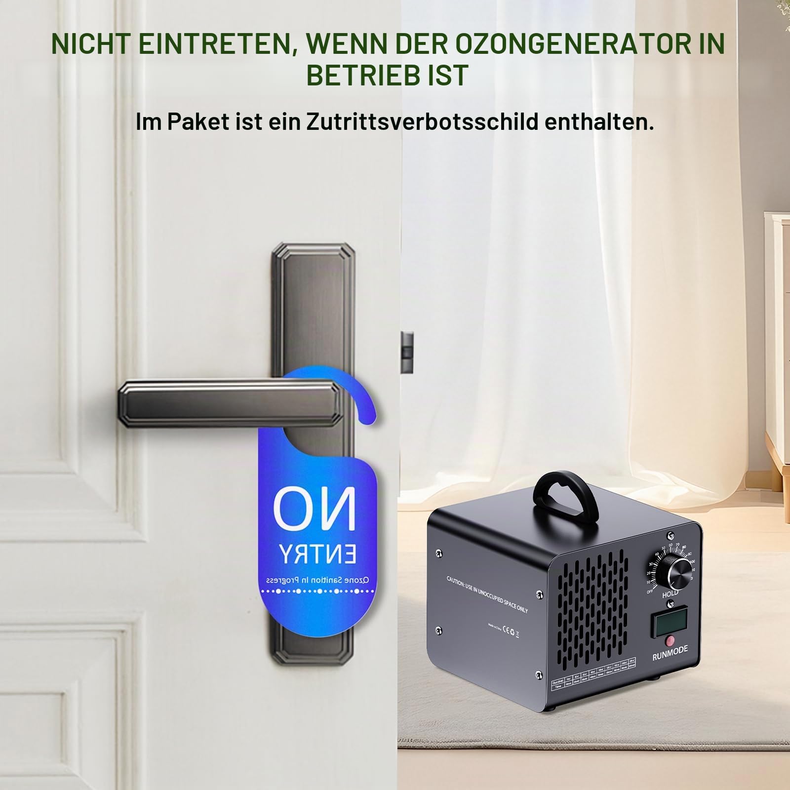 ENRIPRT Ozongenerator 30000mg/h Ozongenerator Ozon Gerät Industrial O3 Luftreiniger mit 120 Minuten Timer beseitigt Gerüche bis 300㎡, Ozonisator für Autos, Garagen