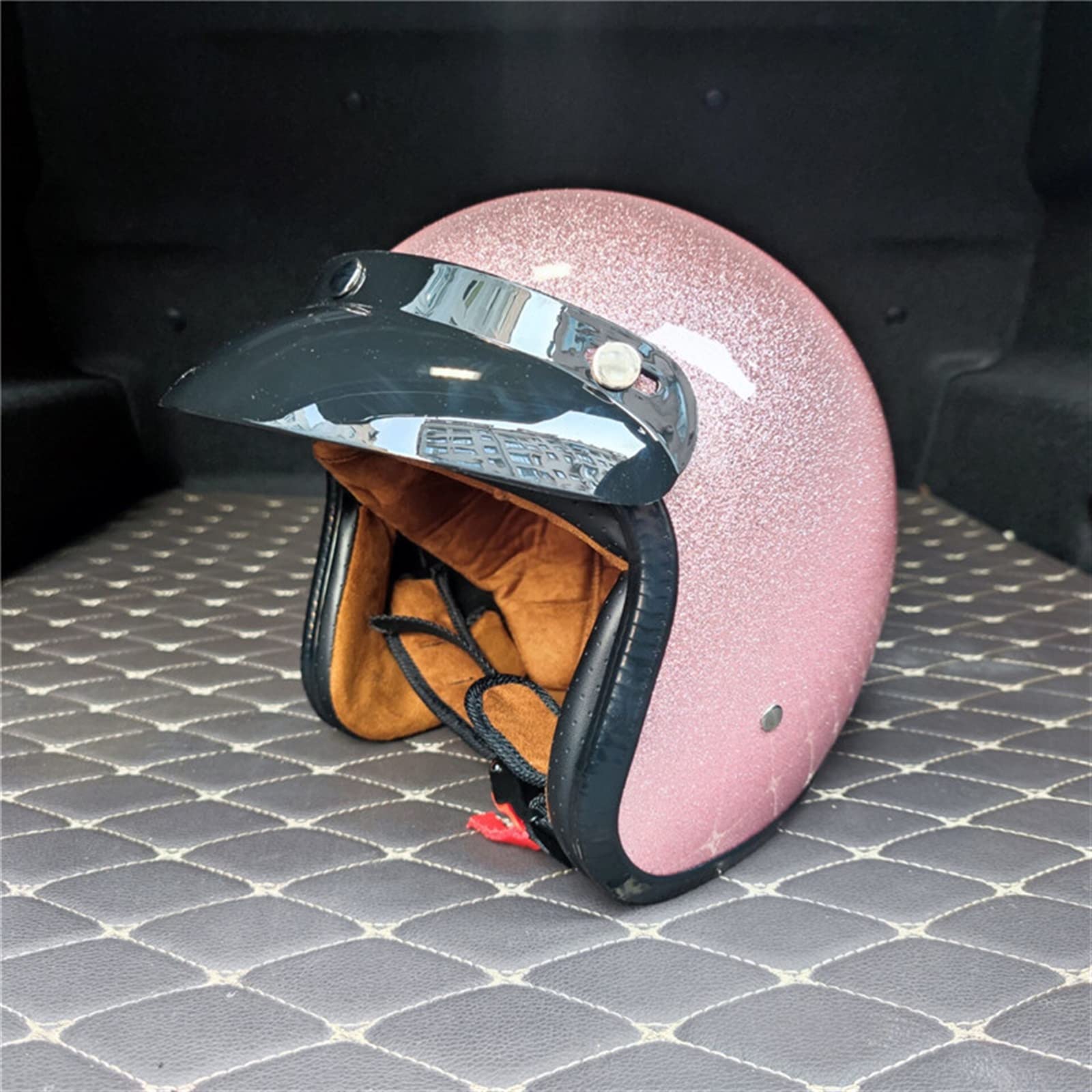 Casque Moto Jet, Vintage 3/4 Casque Moto Avec Visière Pour Scooter