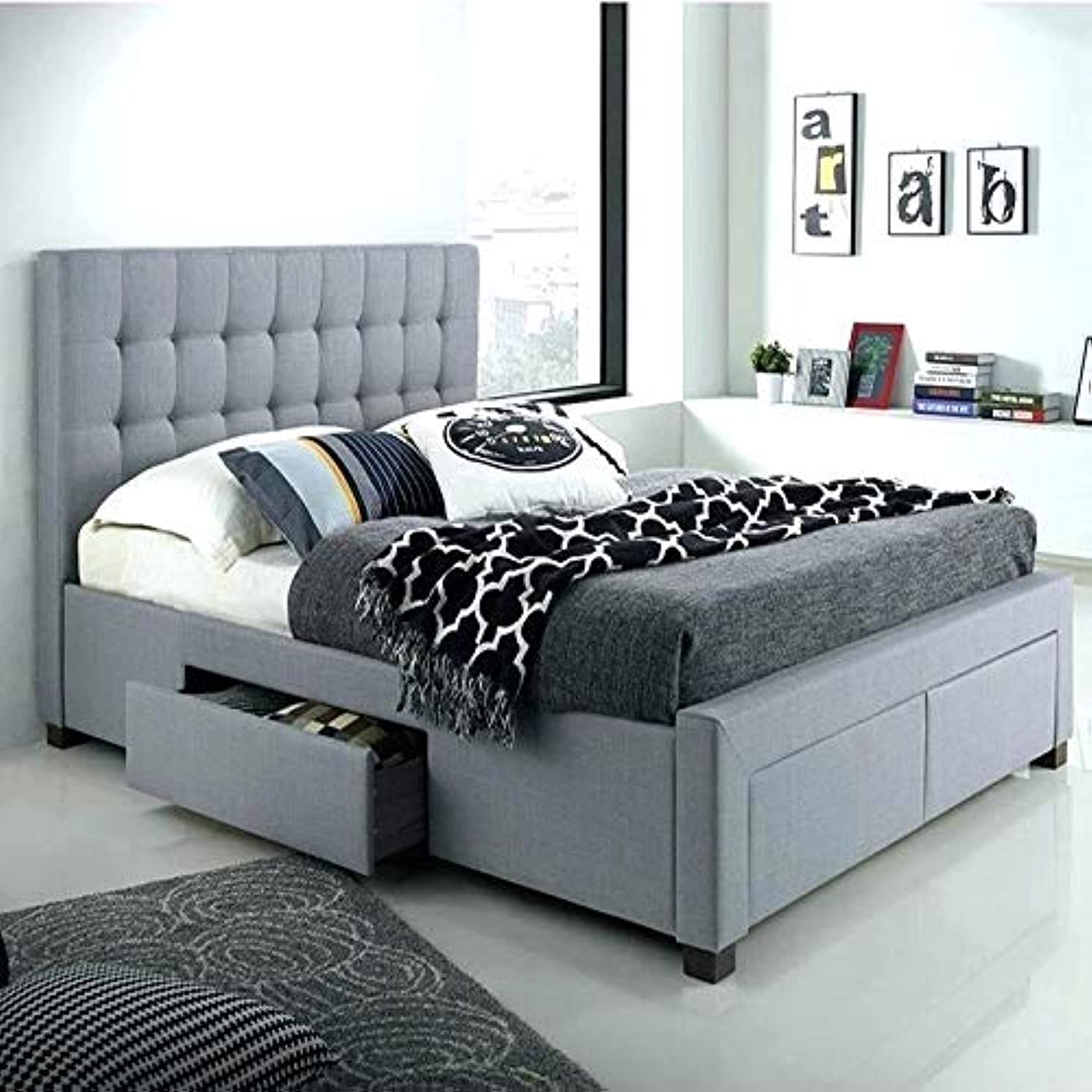 Sponsored Ad – Queen Platform Bed Size With 2 Drawers Underneath 160x200cm