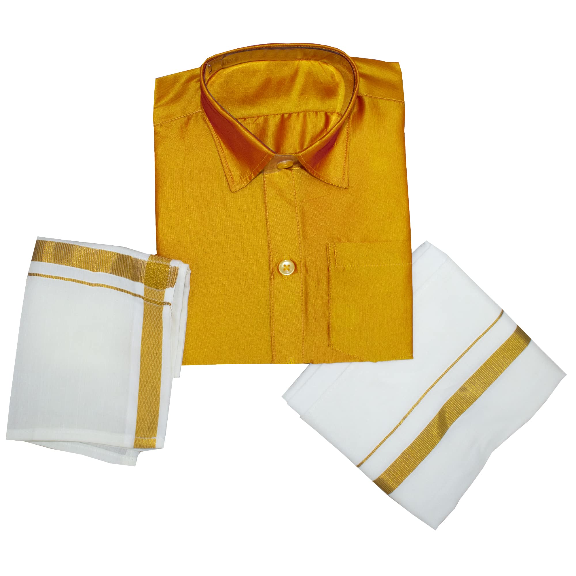 Boys Traditional Adjustable Lungi Dhoti Shirt Mundu Set (CMonly-$)