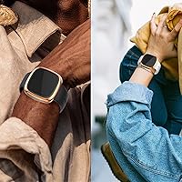 Vista 6 de Rc-Z Fitbit Sense 2/Versa 4 4 fundas protectoras de pantalla, material de TPU antiarañazos, protege los 4 lados