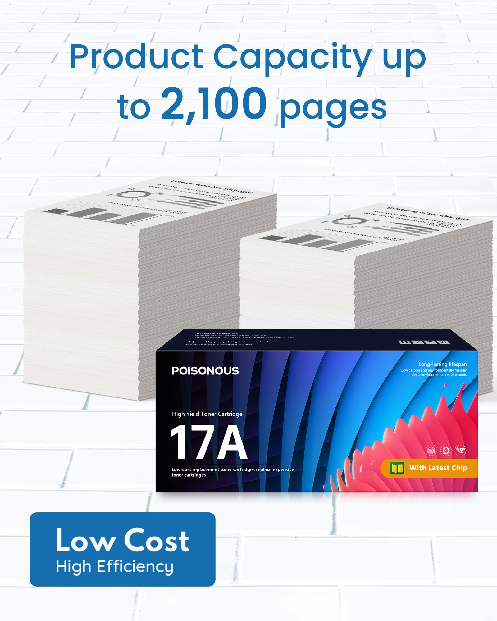 Pack De Tóner Genérico Con Chip Tóner Compatible CF217A Y CF219A Para HP LaserJet Pro M102w Y M130n - Paquete 2 Unidades | Alto Rendimiento Cartucho Tóner 1600 Páginas