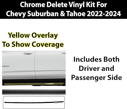 Miniatura 2 de BOGAR TECH DESIGNS Revestimiento cromado inferior compatible con Chevrolet Tahoe y Suburban 2021-2023, negro brillante