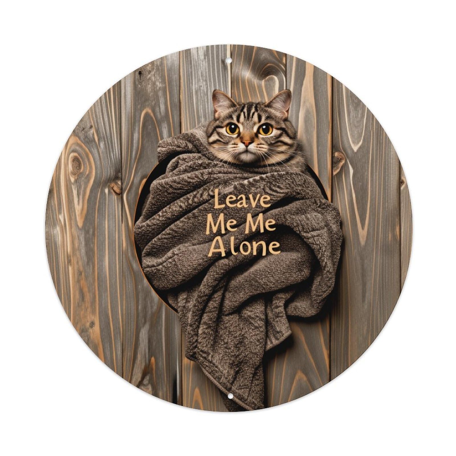 Leave Me Me Alone Cat Wrap Tin Sign Metal Poster Vintage Metal Signs for Home Man Cave Bar Cafe Kitchen laundry room Wall Decorations Gift 8x8Inch