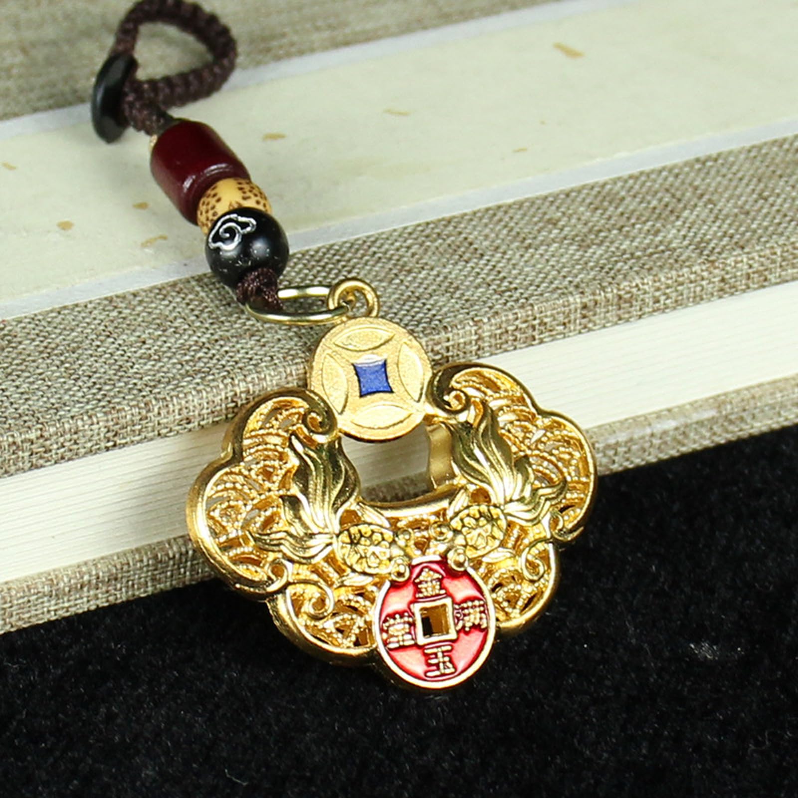 NBKLSWSUI Handmade Brass Keychain Sculpture For Men's Office Desk&man Cave Vintage Decor Unique Feng Shui, 2