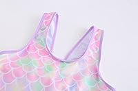 Vista 3 de Traje de baño para niñas de una pieza con diseño de unicornio y sirena, bañador de arcoíris