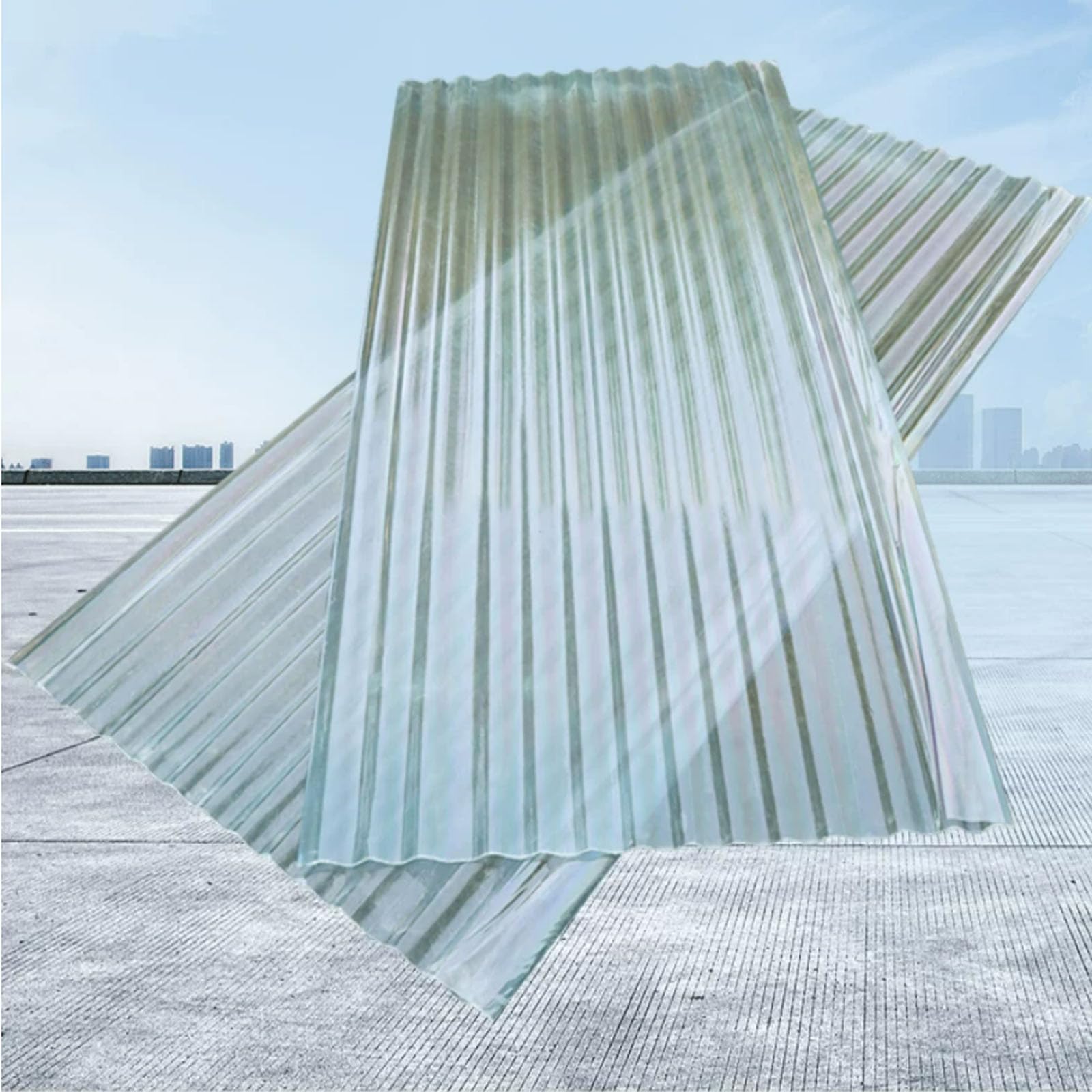1mm Feuille De Toit Transparente,2/4/5/8/10/13/15/20pcs Panneaux De Toiture Protection UV,Panneaux D'éclairage Du Jour En Fibre De Verre,Panneau Anti-Pluie Isolant (0.9×1.2m,2pcs)