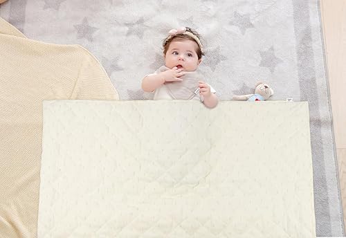 Miniatura 5 de TWINOR Manta de muselina para bebé cálida y ligera edredón neutro para recién nacidos y niños pequeños color azul bebé