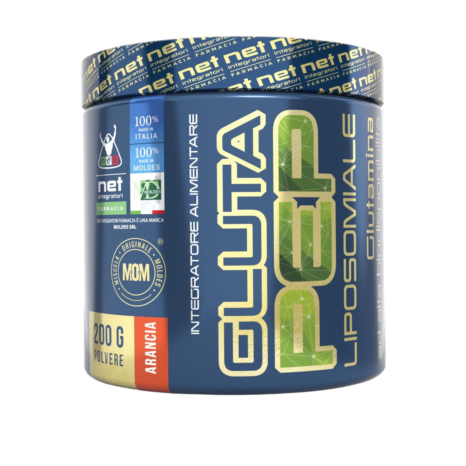 NET Integratori Farmacia GLUTA PEP Liposomiale - 200g Gusto Arancia - Integratore per Recupero Muscolare, Sistema Immunitario e Energia - Glutamina Peptidica Liposomiale ad Alta Biodisponibilità