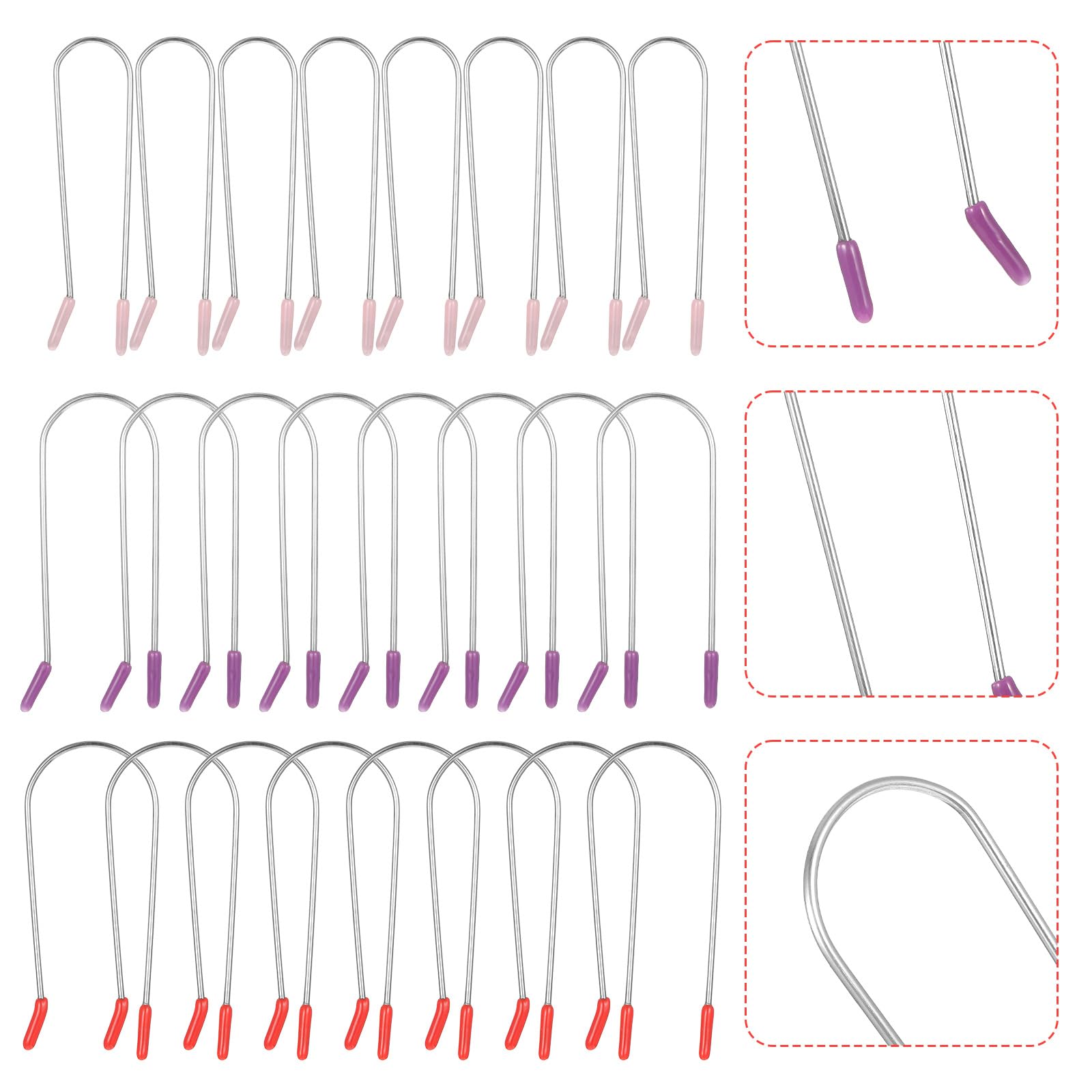 Bewudy 24 Stück Hot Curler Clips, Hot Roller Clips Heißwickler-Clips Aufheizbar Clip Ersatz Heizwickler Lockenwickler Clip Für Elektrische Lockenwickler Für Frauen Mädchen (3 Größen)