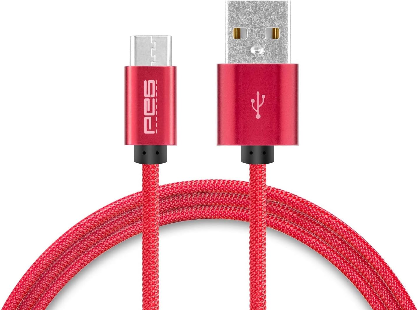 Pes Pure Zinc Alloy (Nylon Braided) Cable Certified Micro USB to USB Cable, Sync & Charging, All for Android Smartphones and More โ Red