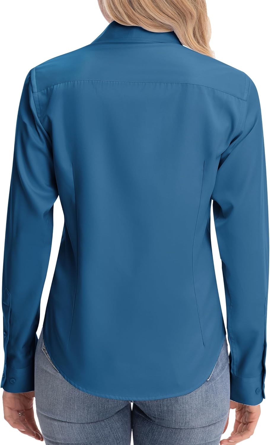 siliteelon Womens Classic-Fit Dress Shirts Long Sleeve Button Down Wrinkle-Free Stretch Solid Casual Work Office Blouse Top - Image 4