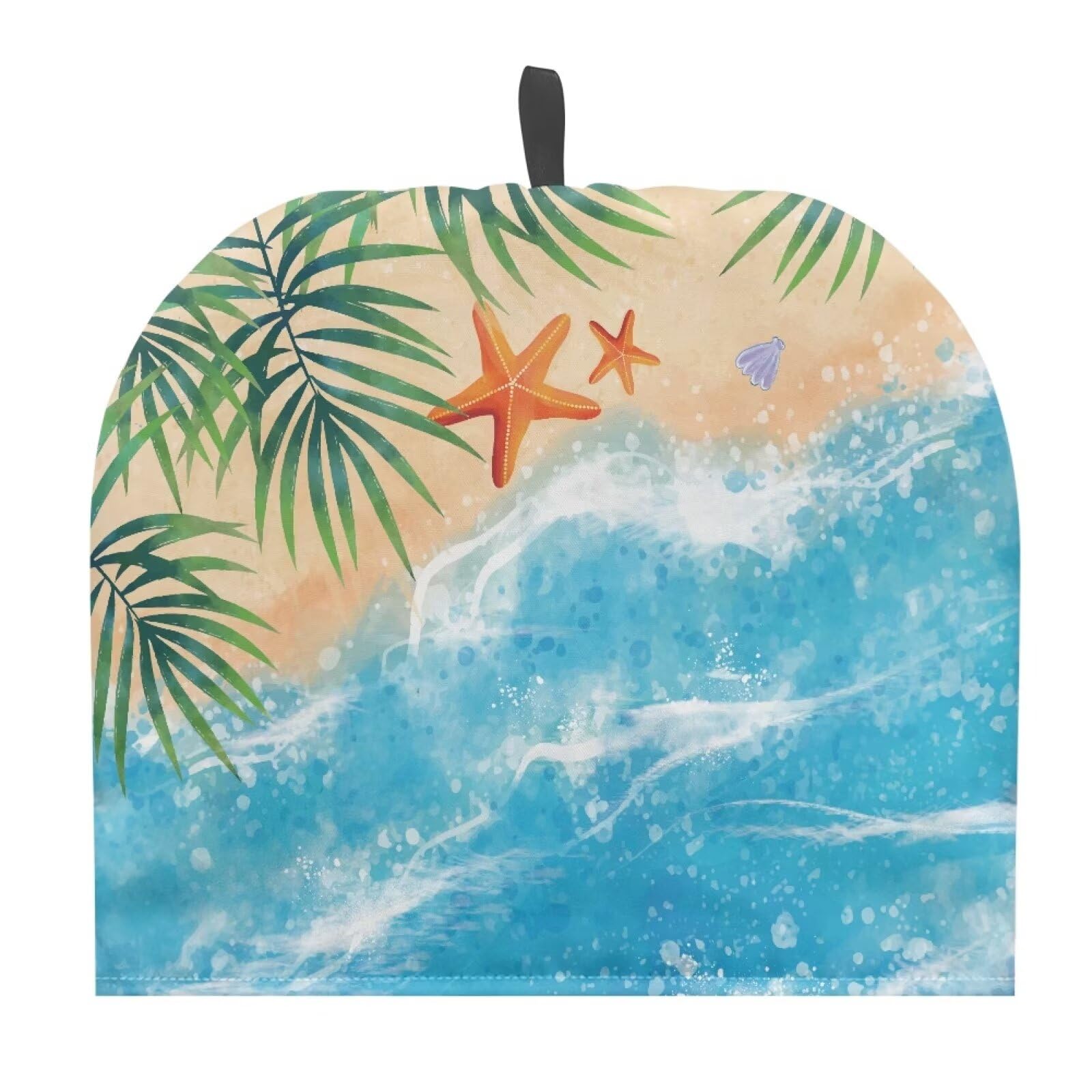 Annejudy Tea Cozy Portable Teapot Cotton Filling Extra Thick Resist Heat Tea Pot Cover Teapot Cozy with Lifting Loop Insulated Teapot Cozy for Tea Sets Tea Cozy for Mug, Beach Starfish Print