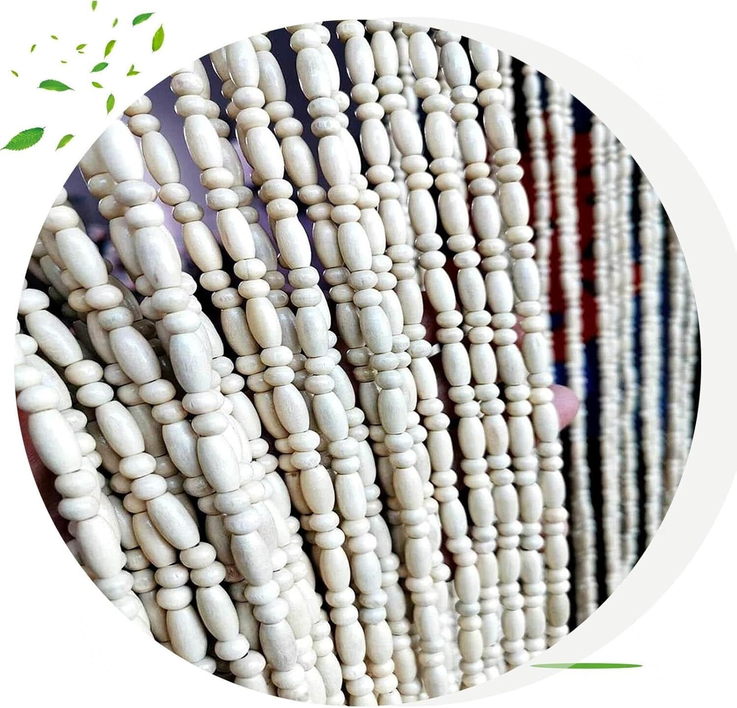 Rideau de perles en bois diviseur de pièce déco maison suspendu fait main