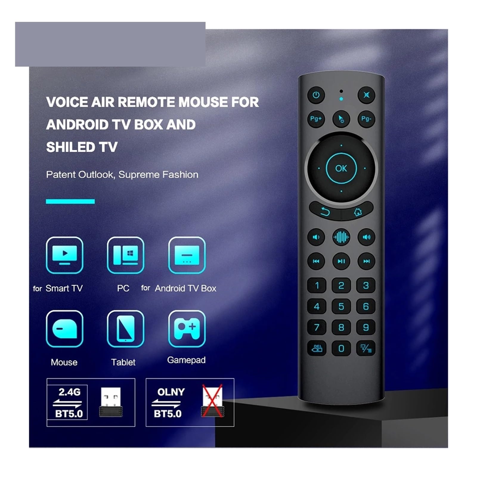 1 szt. G20S BT PRO Air Mouse 2.4G Bezprzewodowy żyroskop Inteligentny pilot | Z funkcją Voice IR Learning dla Android TV Box H96 MAX X88 X9(G10S Pro)