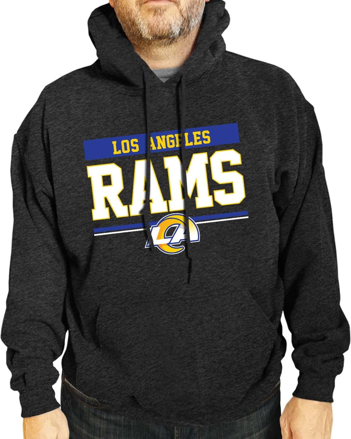 Team Fan Apparel NFL Adult Gameday Charcoal Hooded Sweatshirt - Cotton & Polyester Blend - Stay Warm and Represent Your Team