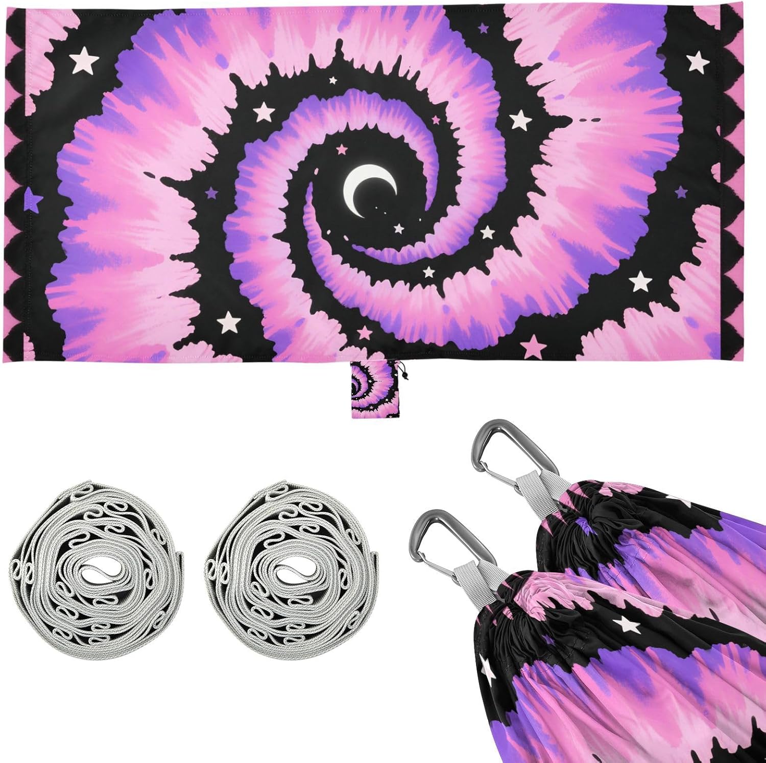 Purple Balck Spiral Fantastic 330lb Capacity Camping Hammocks Cloth Hammock for Indoor Outdoor Patio Base para hamaca