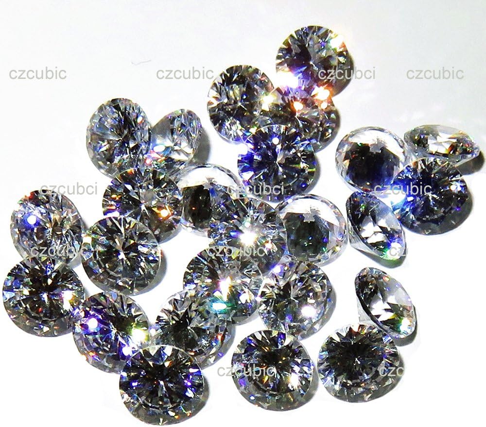 Cubic Zirconia 5A Machine cut Round shape loose stone Clear CZ for Wax setting of Pave Stetting U.S Shipper image 2