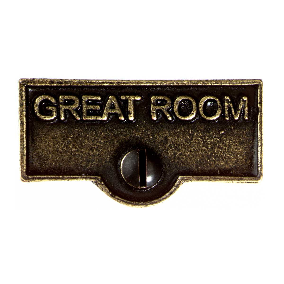 Switch Plate Tags Great Room Name Signs Labels Cast Brass Renovators Supply