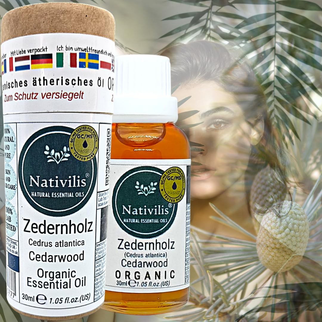 Nativilis Bio Ätherische Öle Set – Teebaum, Eukalyptus, Zedernholz, Fenchel & Rosmarin – 5 x 30 ml – Für Aromatherapie, Haut- & Haarpflege