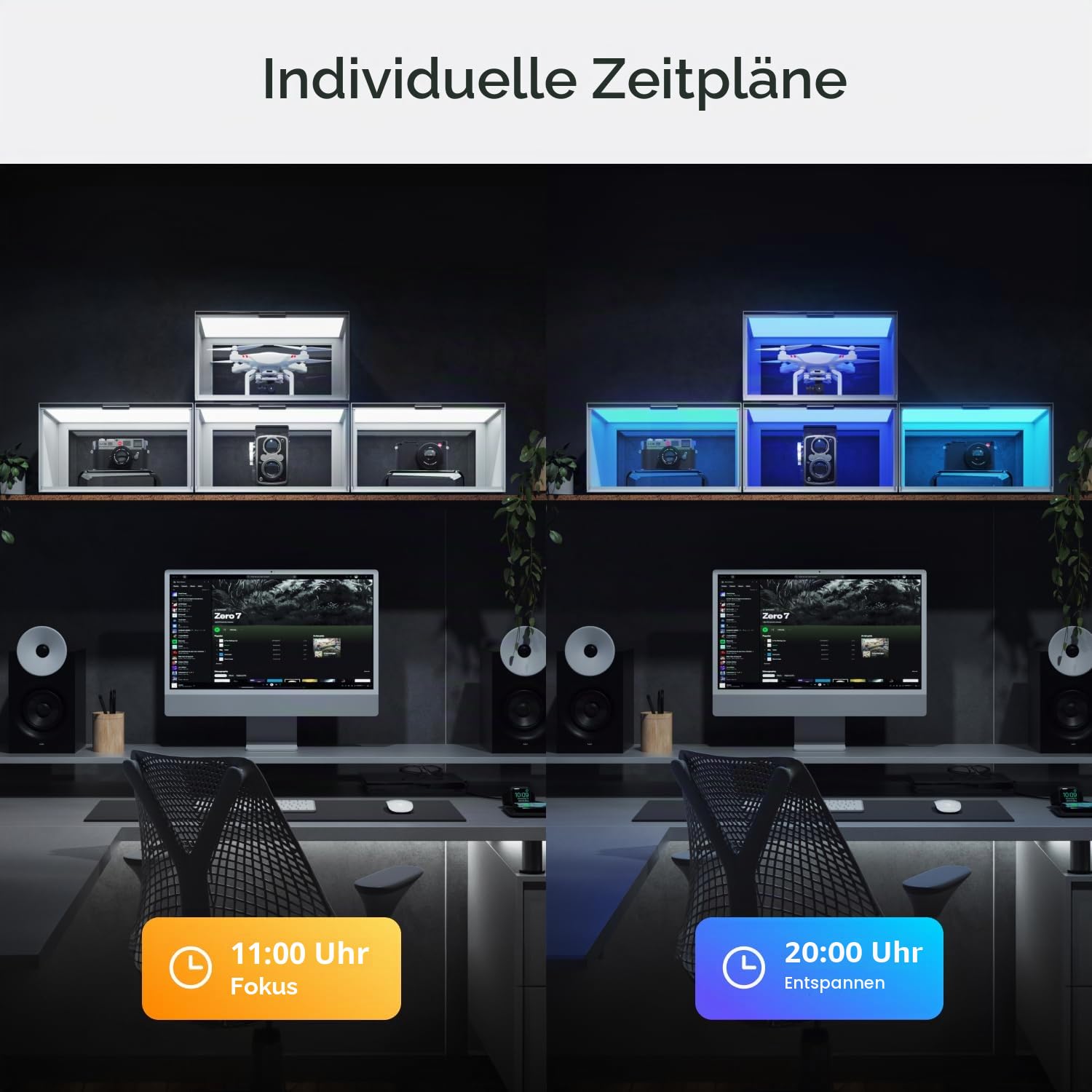 Nanoleaf Smart LED Schuhboxen Erweiterungspack, 1 Stapelbare transparente Vitrine für Figuren & Dekoration, Aufbewahrungsboxe mit Magnetischer Sensor Tür, Musik Sync (Starterpack erforderlic)