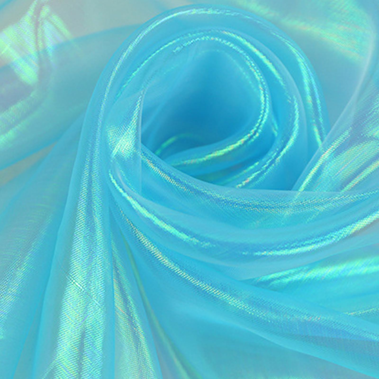 Sky Blue Organza Fabric 1.5M*3M,Iridescent Organza Fabric,ridescent Holographic Gauze Fabric — image 1